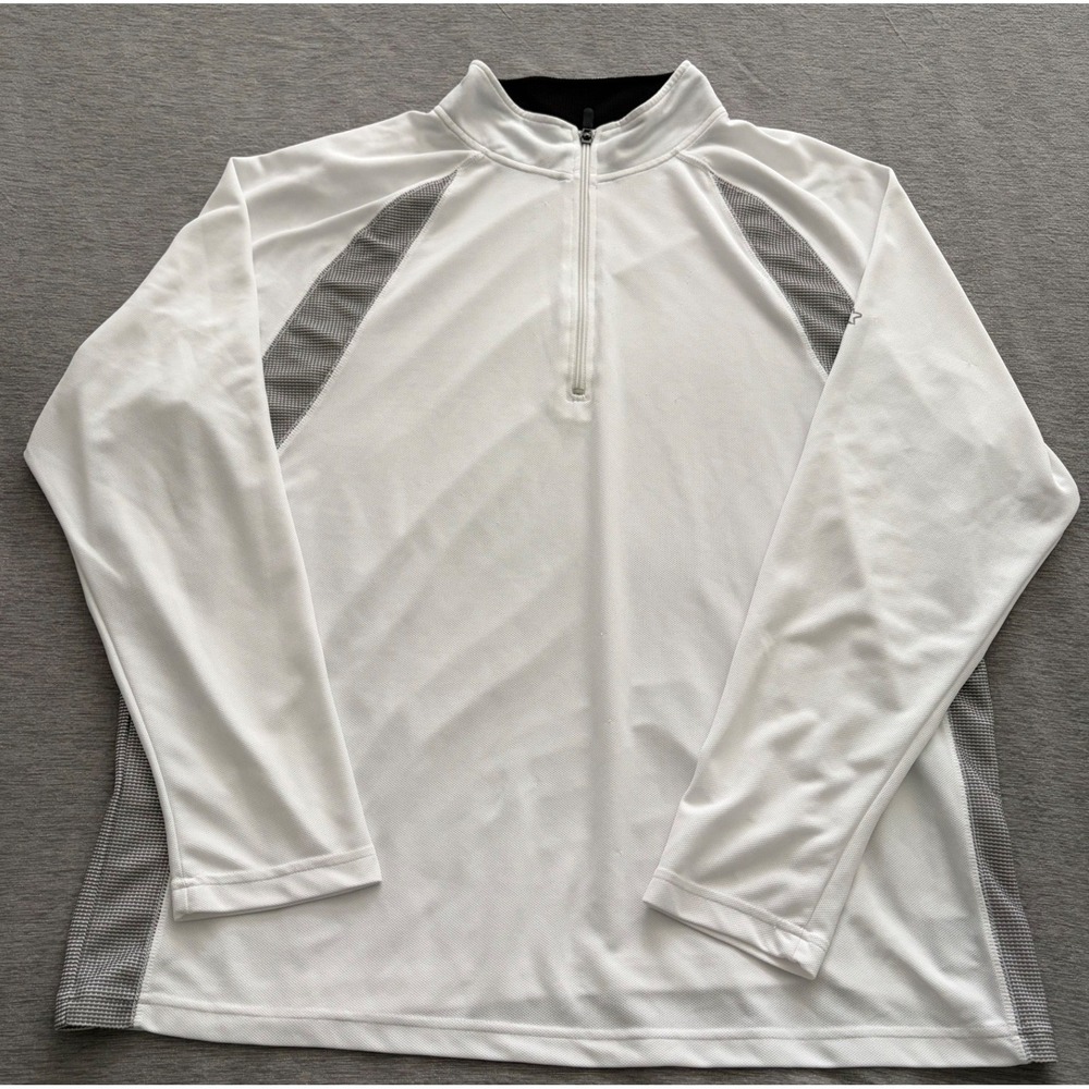 Starter Dri-Star Mens XL White Quarter Zip Pullover Mesh Panels SR0407-245M